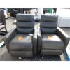 Image 1 : 2 Grey Bonded Leather Power Recliners