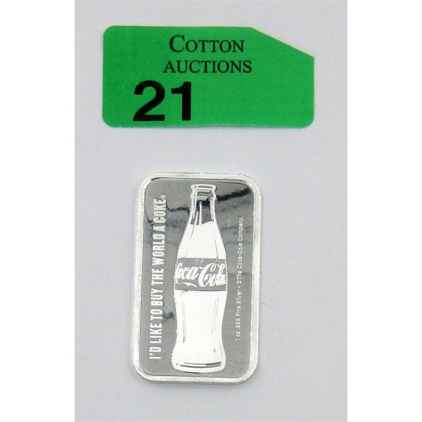 1 Oz .999 Silver Coca-Cola 2-Sided Bar 