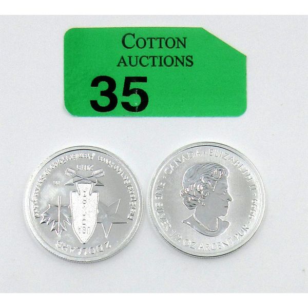 2 x 1/2 Oz .9999 Silver 2015 Devils Brigade Coin 