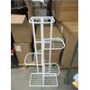 Image 1 : New White Metal Plant Stand - 10" x 18" x 38" tall