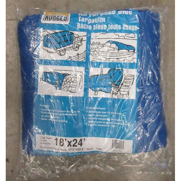 New 18' x 24' Western Rugged Blue Poly Tarp