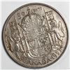 Image 1 : 1953 Queen Elizabeth 50 Cents Small Date No Shoulder Fold
