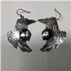 Image 1 : First Nations Carved Sterling Silver Raven Ear Rings