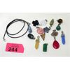 Image 1 : 15 Polished Gemstone Pendants & 1 Necklace Cord