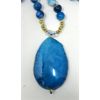 Image 2 : Rita Tesolni 44" Necklace with Blue Agate Pendant