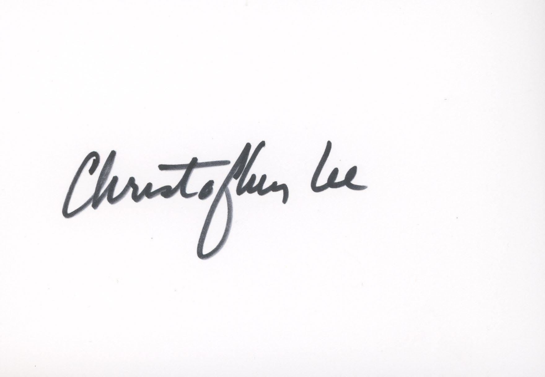 Christopher Lee signature cut. GFA Authenticated