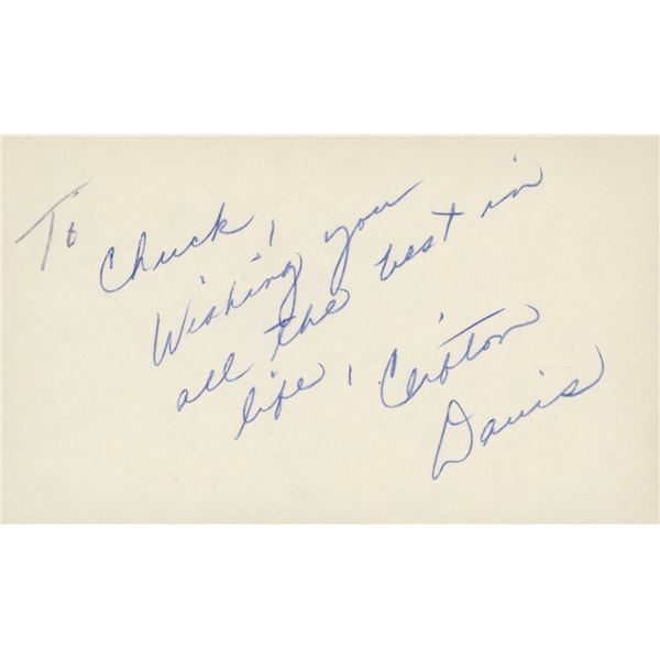 Clifton Davis signed note