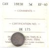Image 1 : 5-cent 1883H Obverse 5 ICCS EF40 