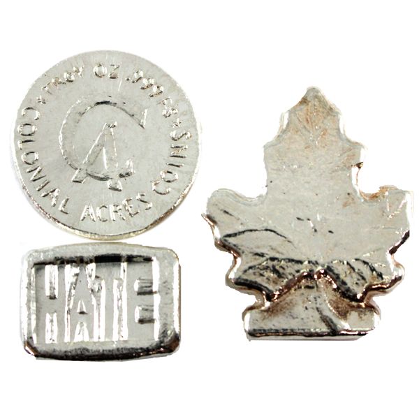 4oz Lot Total! Beaver Bullion .999 Silver Ingots. 3pcs. (Tax Exempt)