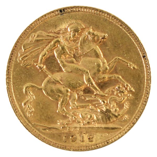 Great Britain Gold 1912 Sovereign AU. 
