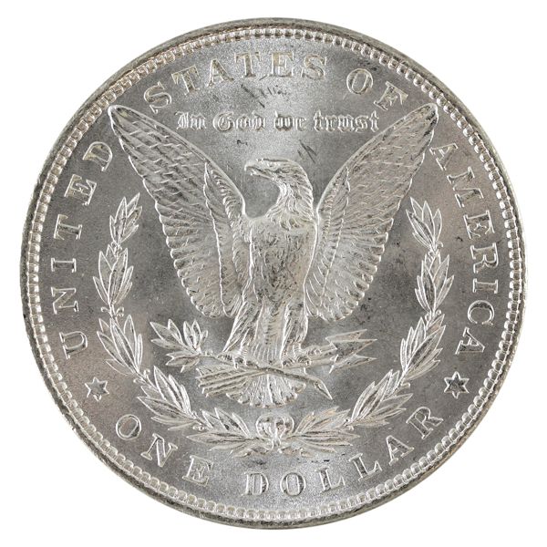 USA Silver 1885 Morgan Dollar BU (Scratched)