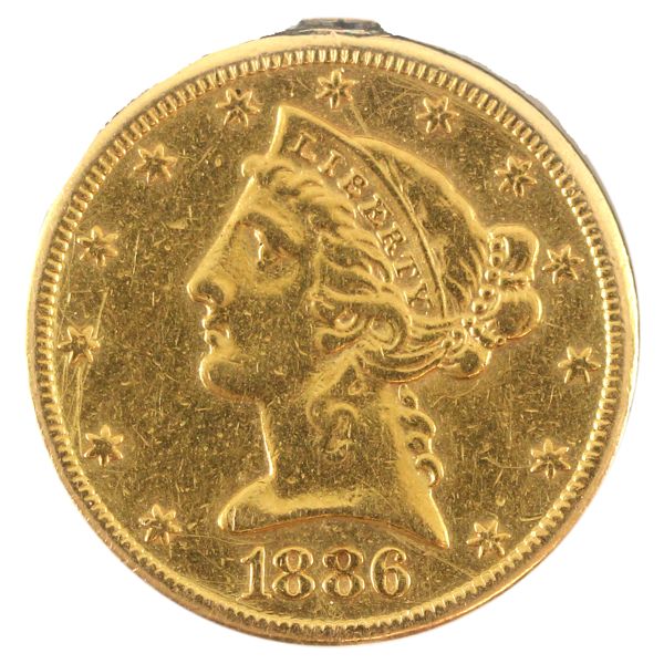 USA Gold 1886S Half Eagle EF (Mounted) 