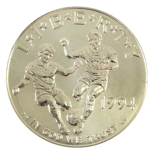 USA 1994 World Cup Commemorative Silver Dollar w/ COA. (Tax Exempt)