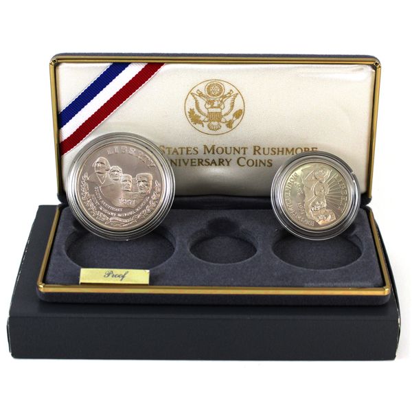 USA 1991 Mount Rushmore Anniversary Coins Proof Set w/ COA. 