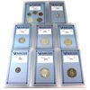 Image 1 : USA Mixed Denomination 1968-1989 In AACGS Coin Holders MS63 to PF67. 8pcs. 