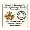 Image 3 : Canada Silver 2014 $20 Canadian Dinosaurs: Xenoceratops CCCS PF70 w/ COA (Tax Exempt)