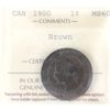 Image 1 : 1-cent 1900 ICCS MS60 Brown 