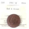 Image 1 : 1-cent 1901 ICCS MS64 RD & BN