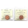 Image 1 : 1-cent 2007 Non Magnetic & Magnetic ICCS MS66 Red. 2pcs. 