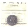 Image 1 : 5-cent 1925 ICCS F15