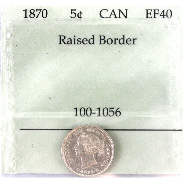 5-cent 1870 Raised Border Prestige EF40 