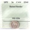 Image 1 : 5-cent 1870 Raised Border Prestige EF40 