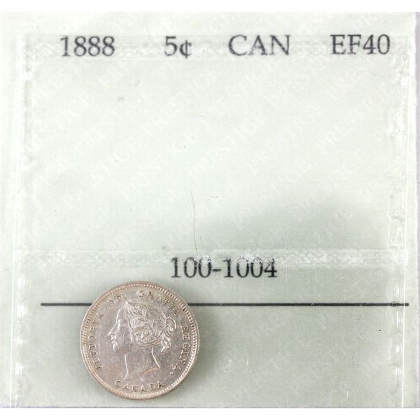 5-cent 1888 Prestige EF40 