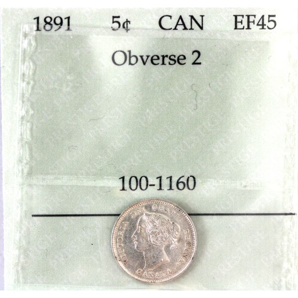 5-cent 1891 Obverse 2 Prestige EF45