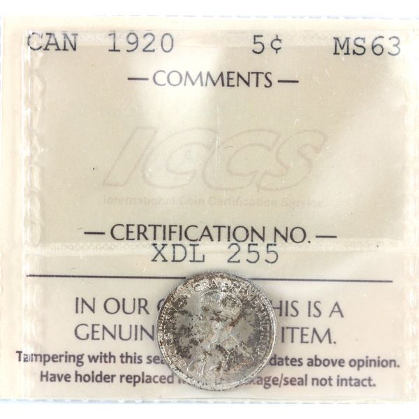 5-cent 1920 ICCS MS63