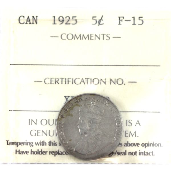5-cent 1925 ICCS F15 