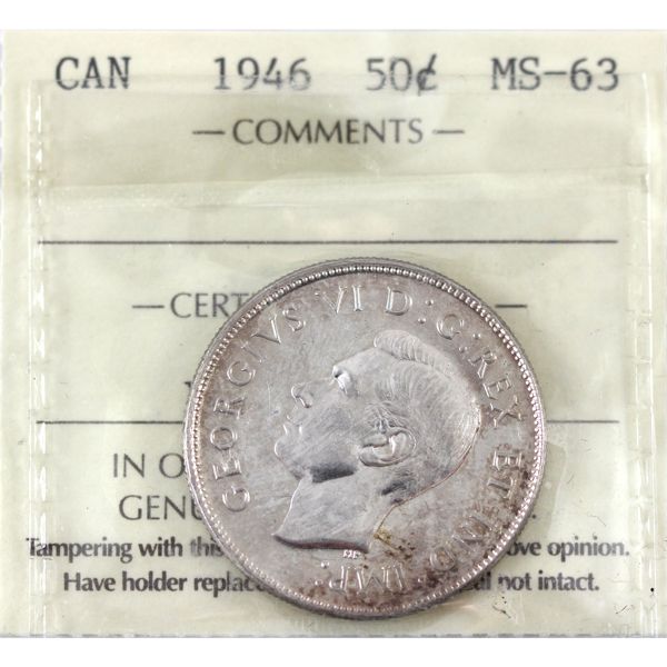 50-cent 1946 ICCS MS63 