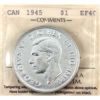 Image 1 : Silver $1 1945 ICCS EF40 