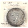 Image 1 : Silver $1 1947 Pointed 7; Dbl HP ICCS EF40 