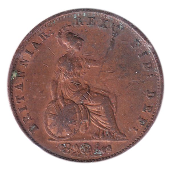 Great Britain 1837 Half Penny VF-EF (Impaired)