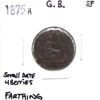 Image 1 : Great Britain 1875H Victoria Farthing Small Date, 4 Berries Extra Fine. Elegant Wine-Red Tone