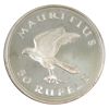 Image 1 : Mauritius Silver 1975 50 Rupees 'Mauritius Kestrel' Proof. From the WWF Wildlife Conservation Series