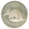 Image 1 : The Gambia Silver 1977 40 Dalasis 'Aardvark' Proof. Part of the WWF Wildlife Conservation Series