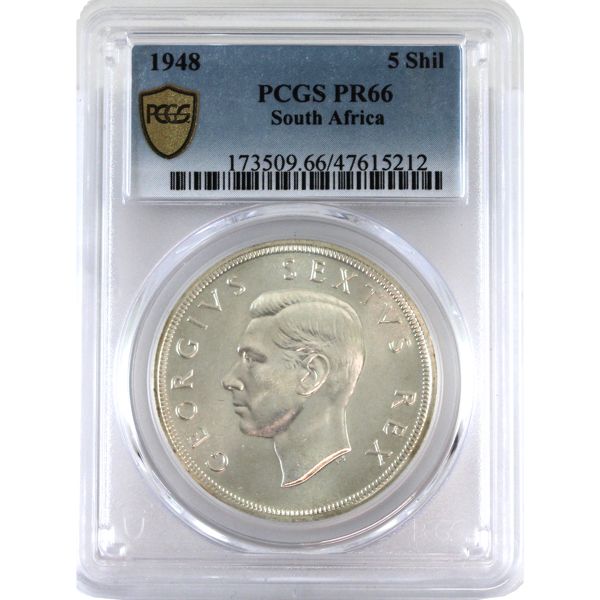 South Africa 1948 5 Shillings PCGS PR66