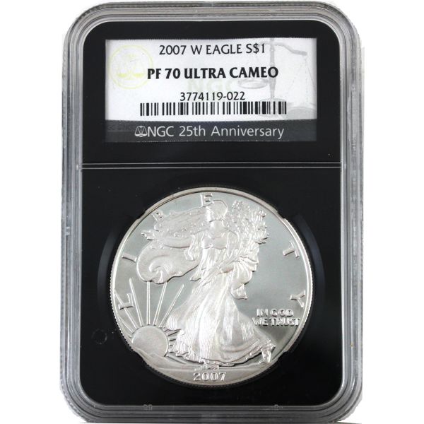 USA Silver 2007 $1 Silver Eagle NGC PF70 Ultra Cameo (Tax Exempt)