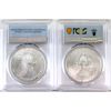 Image 2 : Pair of USA 2021 1oz Fine Silver Eagles - Type 1 & Type 2 Both PCGS MS70. 2pcs (Tax Exempt)