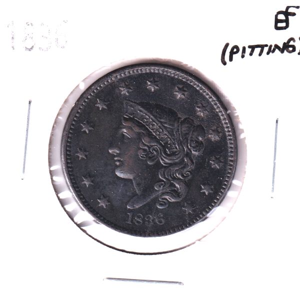 USA 1836 Cent EF (Pitting)