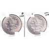 Image 1 : USA Silver 1921 BU (Impaired) & 1921D UNC+ (Scratched) Morgan Dollars. 2pcs