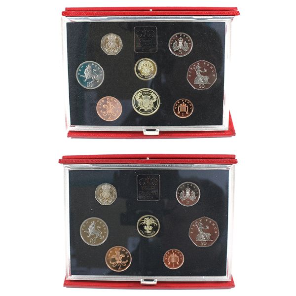 Great Britain 1985 & 1986 Proof Coin Collections. 2pcs.