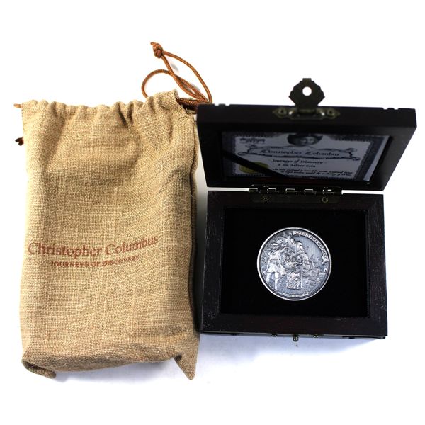 Niue 2016 $5 Journeys of Discovery-Christopher Columbus 2oz Fine Silver Coin (Tax Exempt)