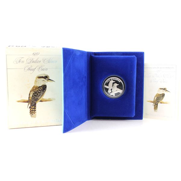 Australia 1989 $10 Birds of Australia - Kookaburra Sterling Silver Proof Coin