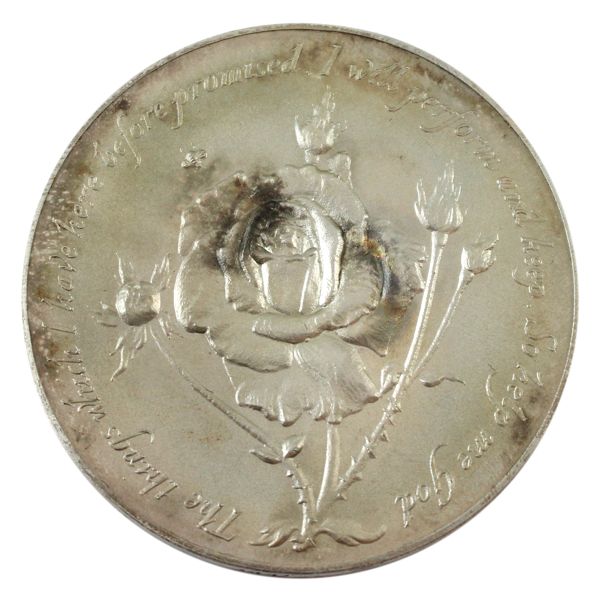 1952-1977 Queen Elizabeth II Diamond Jubilee Sterling Silver Medal Made By Spink & Son Ltd.