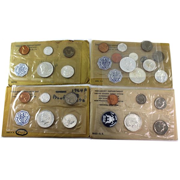 USA 1961, 1963, 1964 & 1965 Mint Sets. 4 sets