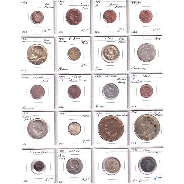 Errors! World Mixed Denomination Bulk Collection in 2x 20-Pocket Sheets. 37pcs.