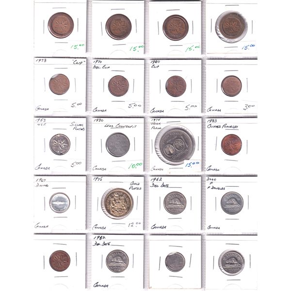 Mixed Denomination 1930-2008 Bulk Collection in 2x 20-Pocket Sheets. 40pcs. 