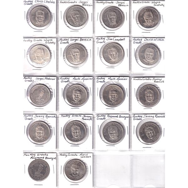 USA  Bulk Collection of Assorted NHLPA Hockey Greats Tokens. 38pcs. 